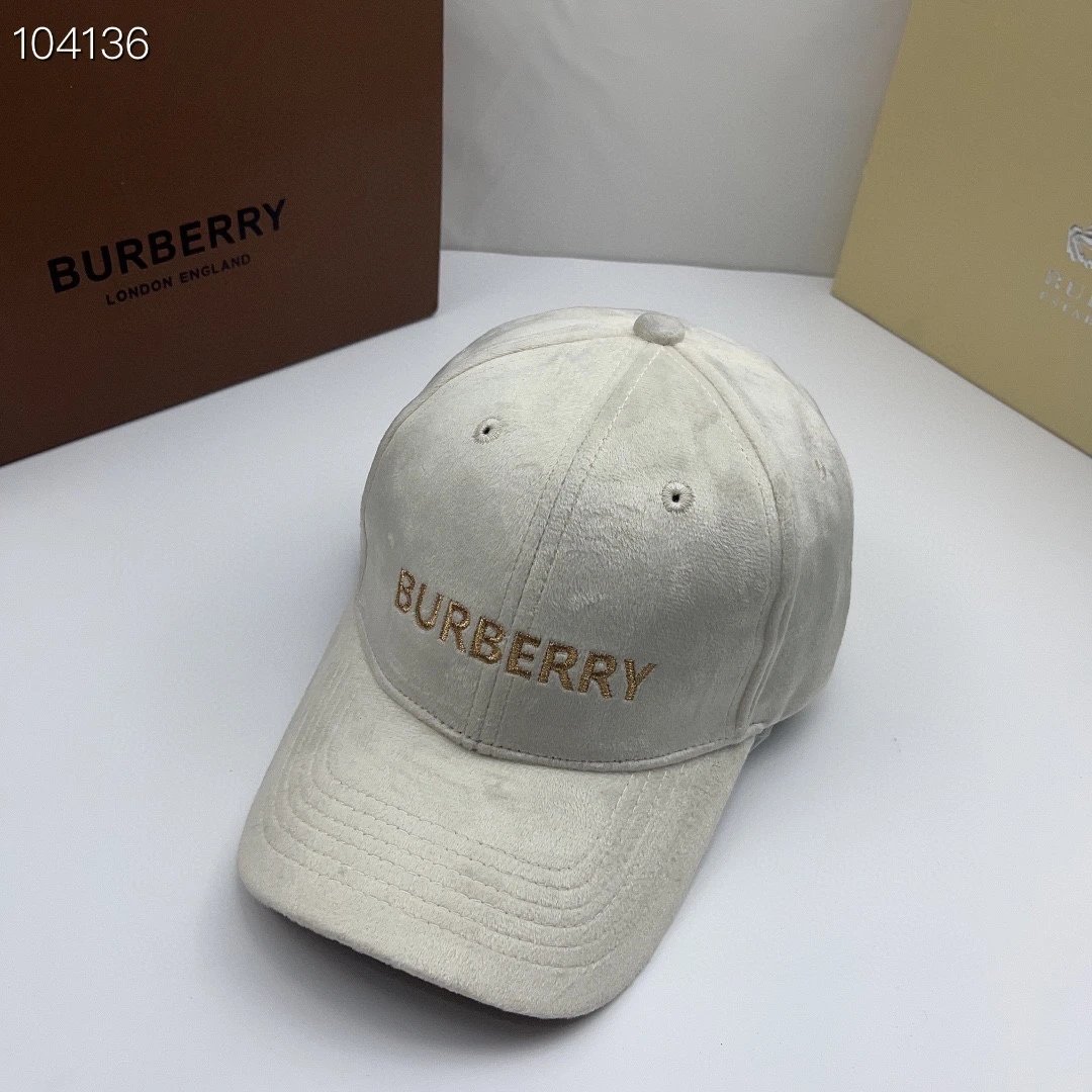 Burberry Suede Baseball Cap Beige