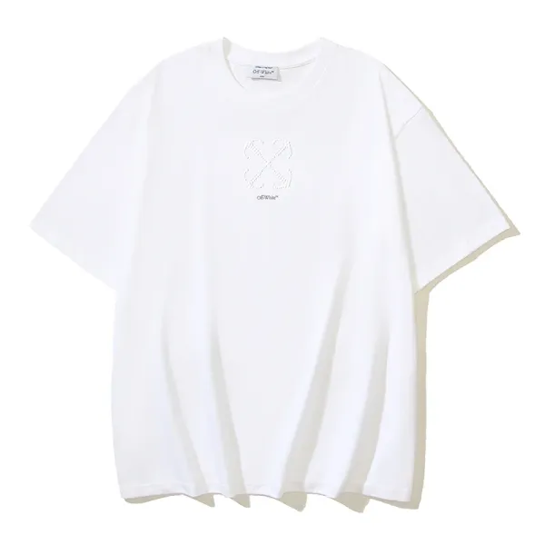 Off-White Industrial Arrow Tape Print T-Shirt Brown - 11