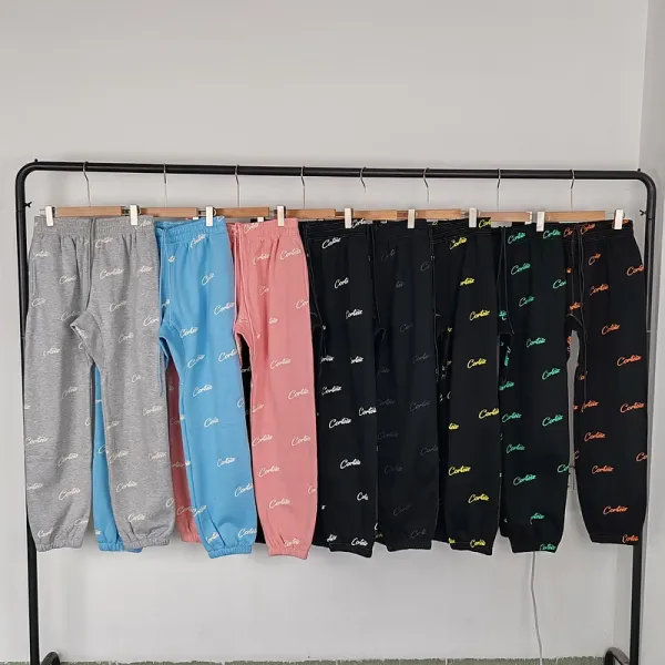 Corteiz All-Over Logo Light Blue Sweatpants - 5