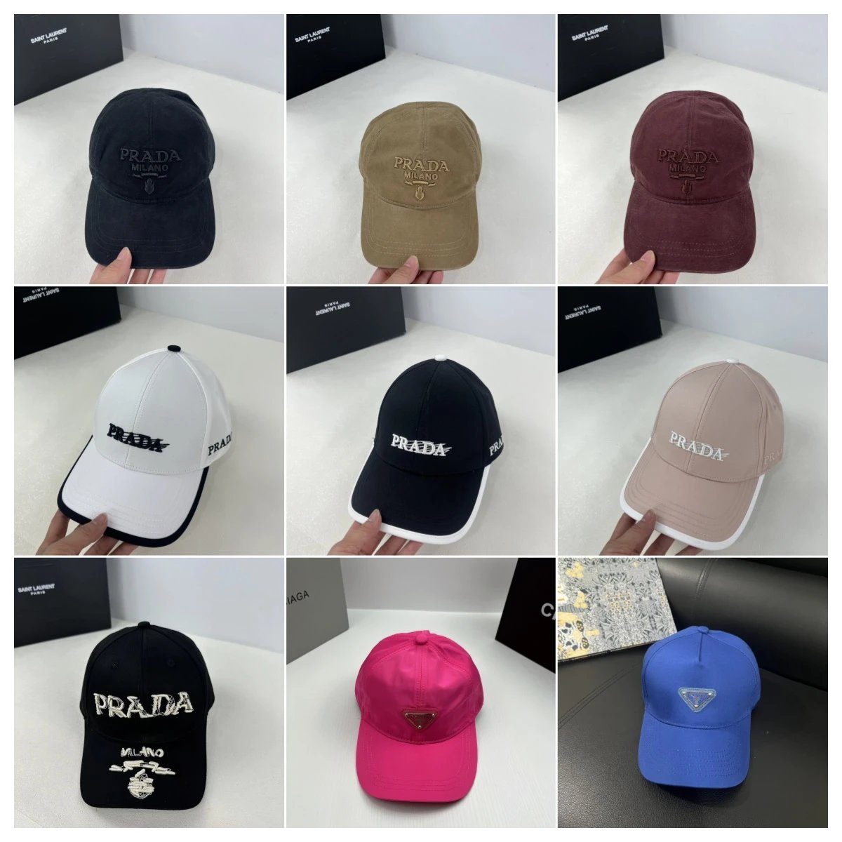 Prada Logo Embroidered Beige Baseball Cap - 3