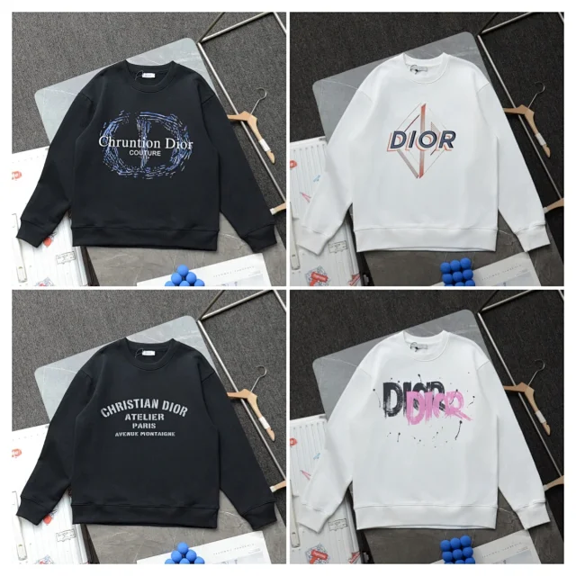Dior Hoodies & Sweatshirts Crewneck Logo Print Sweatshirt product detail image 1