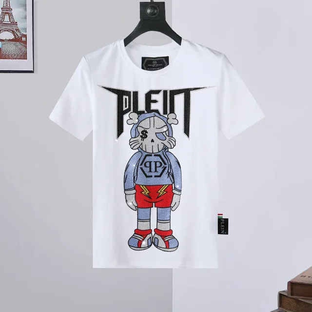 Philipp Plein T-Shirts Short-Sleeve Graphic Rhinestone T-Shirt product detail image 14