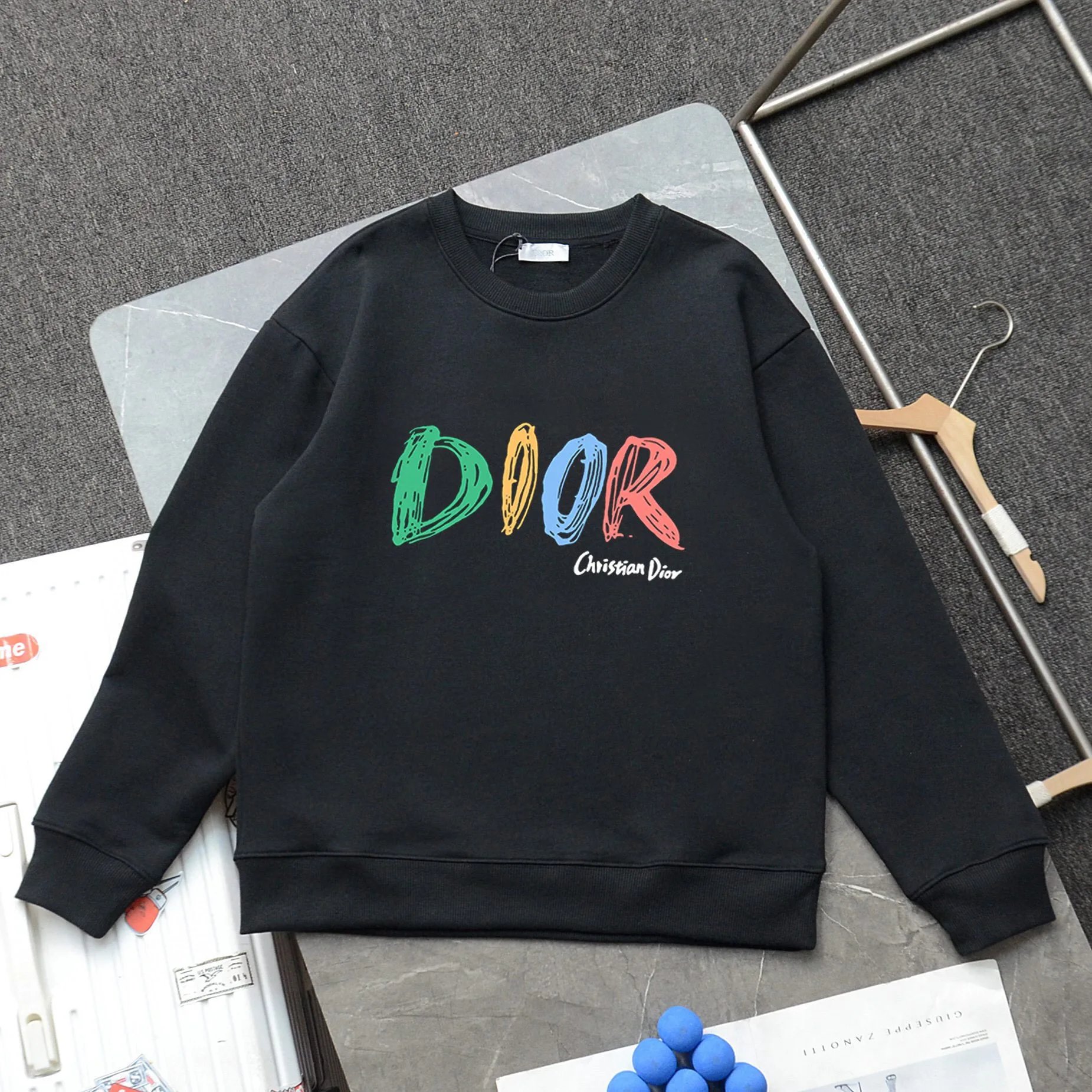 Dior Dragon Embroidered Black Hoodie - 16
