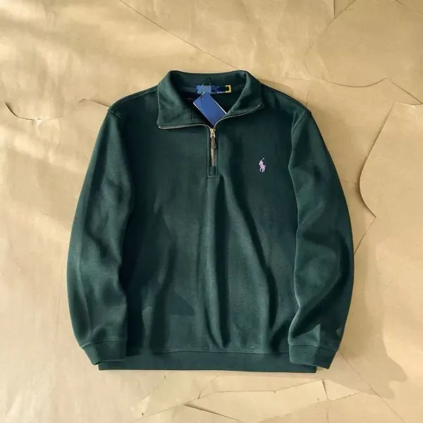 Ralph Lauren Polo Bear Half-Zip Sweater Forest Green - 1