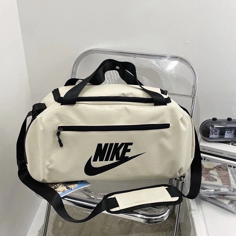 Nike Heritage Backpack Gray Grid Print Casual Backpack - 14