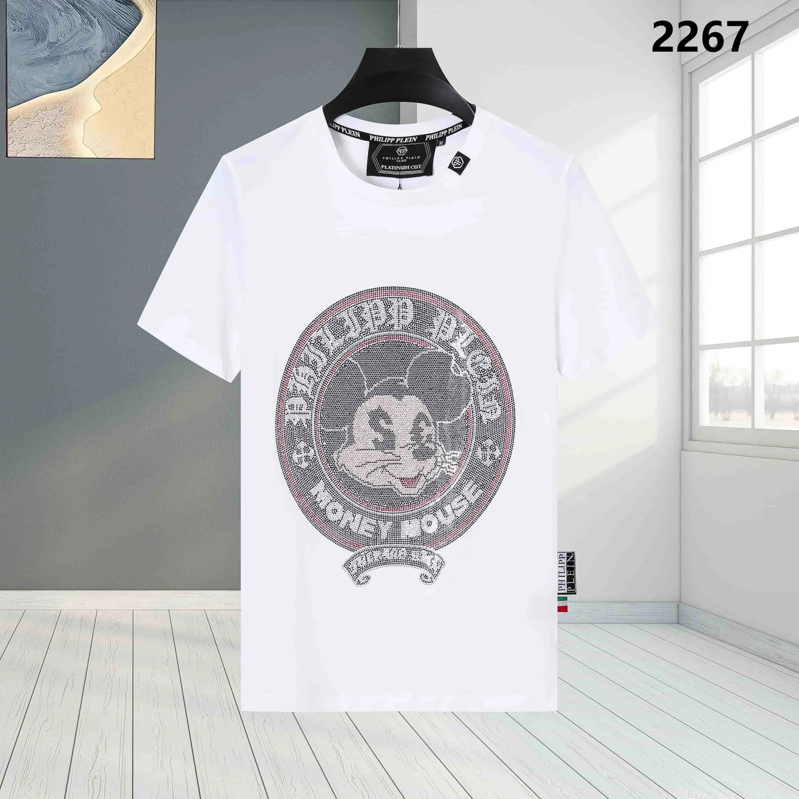 Philipp Plein Platinum Cut Crystal Embellished Skull T-Shirt Black - 12