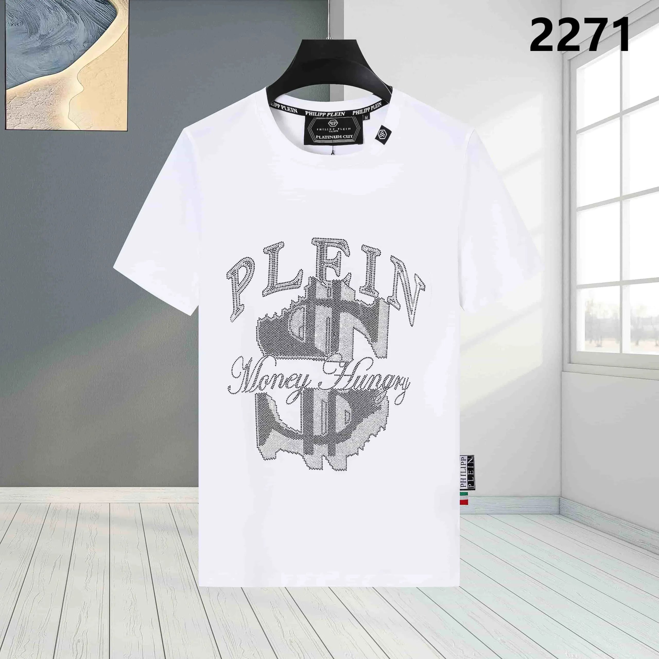 Philipp Plein Platinum Cut Crystal Embellished Skull T-Shirt Black - 14