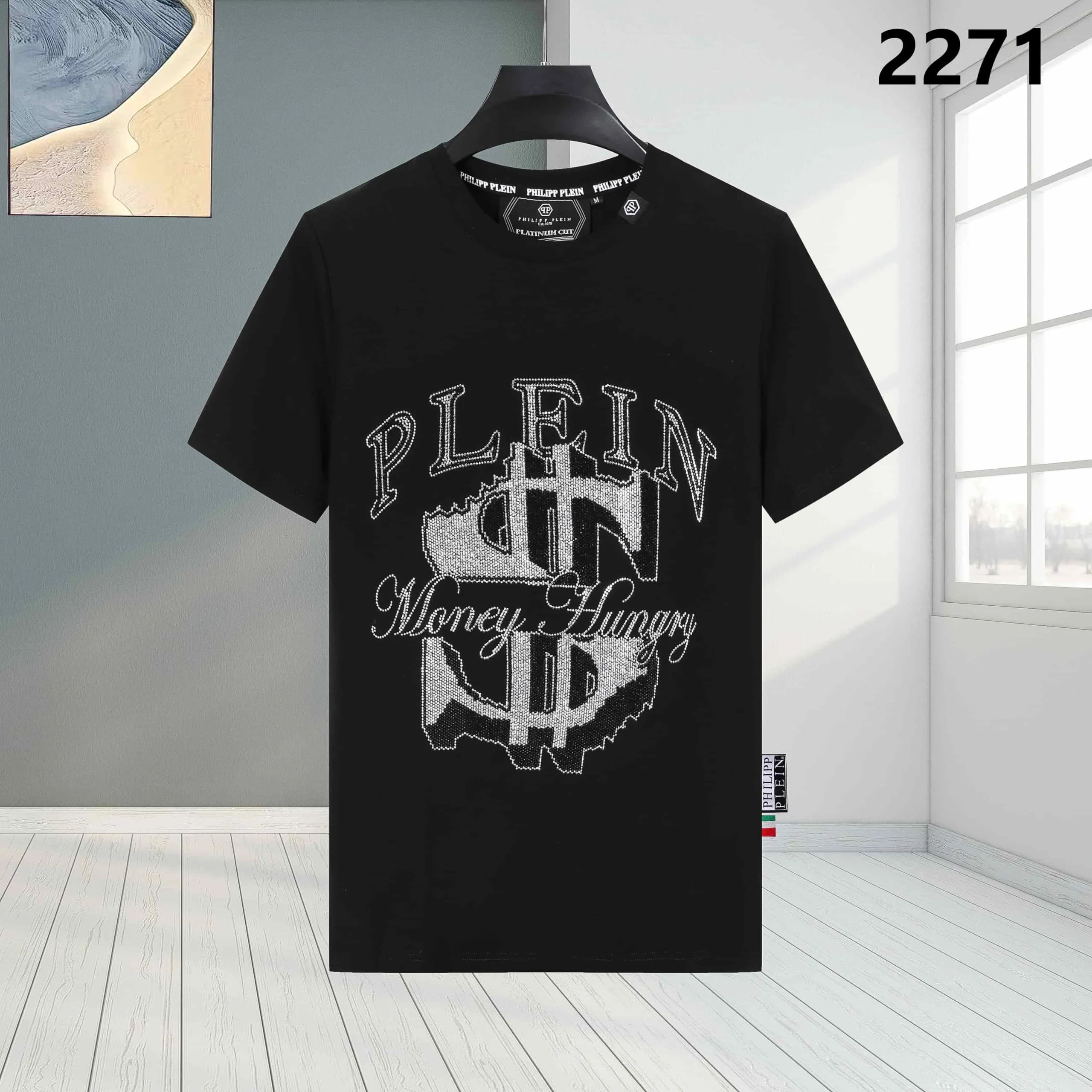 Philipp Plein Platinum Cut Crystal Embellished Skull T-Shirt Black - 13
