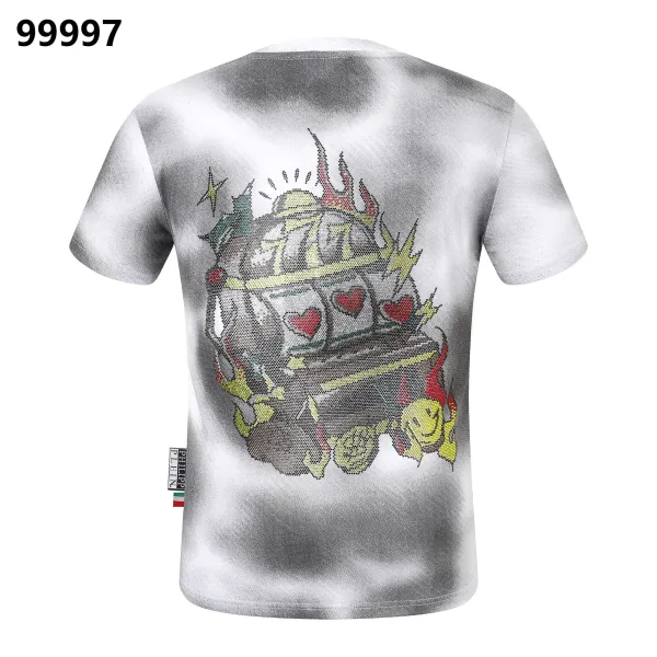 Philipp Plein Skull Crystal Embellished White T-Shirt - 13