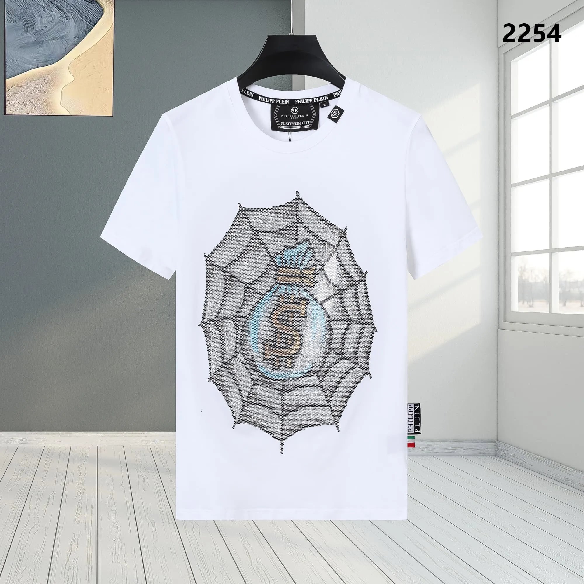 Philipp Plein Platinum Cut Spiderweb Money Bag White T-Shirt - 16