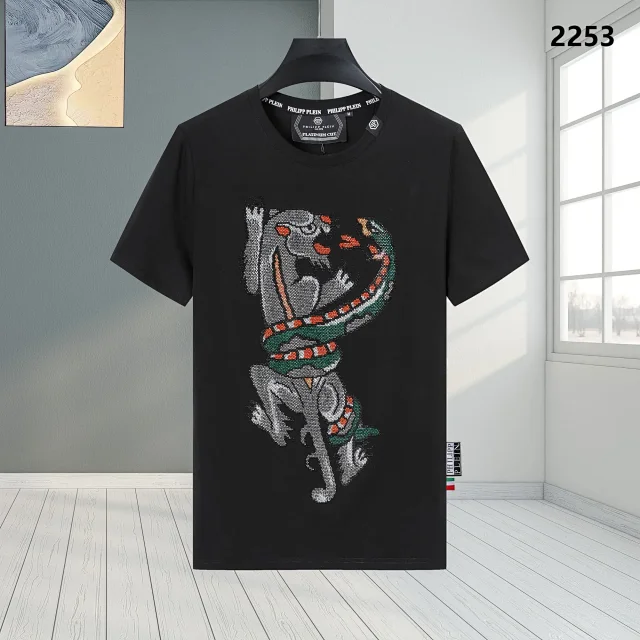 Philipp Plein T-Shirts Short-Sleeve Crew-Neck Graphic T-Shirt product detail image 13