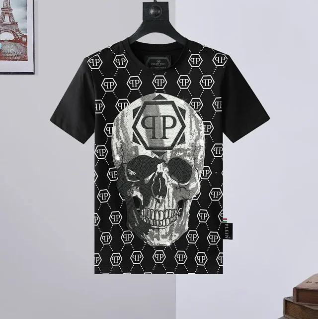 Philipp Plein T-Shirts Short-Sleeve Crew-Neck Graphic T-Shirt product detail image 11