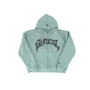 Hellstar Studios Gothic Logo Zip-Up Hoodie Black - 13