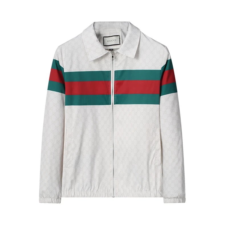 Gucci GG Monogram Jacquard Zip-Up Jacket Beige Outerwear - 15