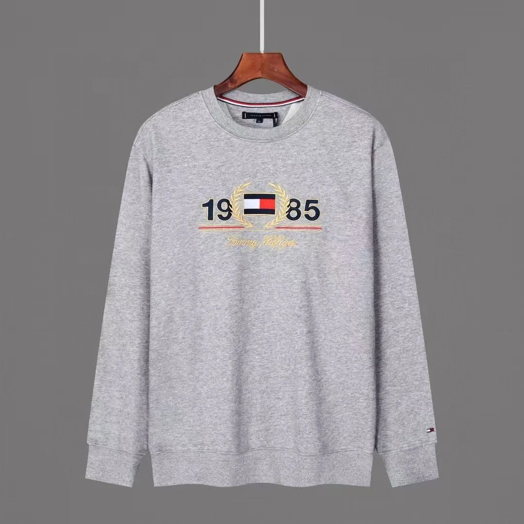 Tommy Hilfiger 1985 Heritage Embroidered Sweatshirt Gray Hoodie - 13