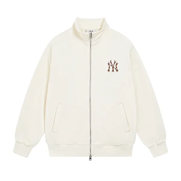 MLB Boston Red Sox Embroidered Track Jacket Beige Outerwear - 13