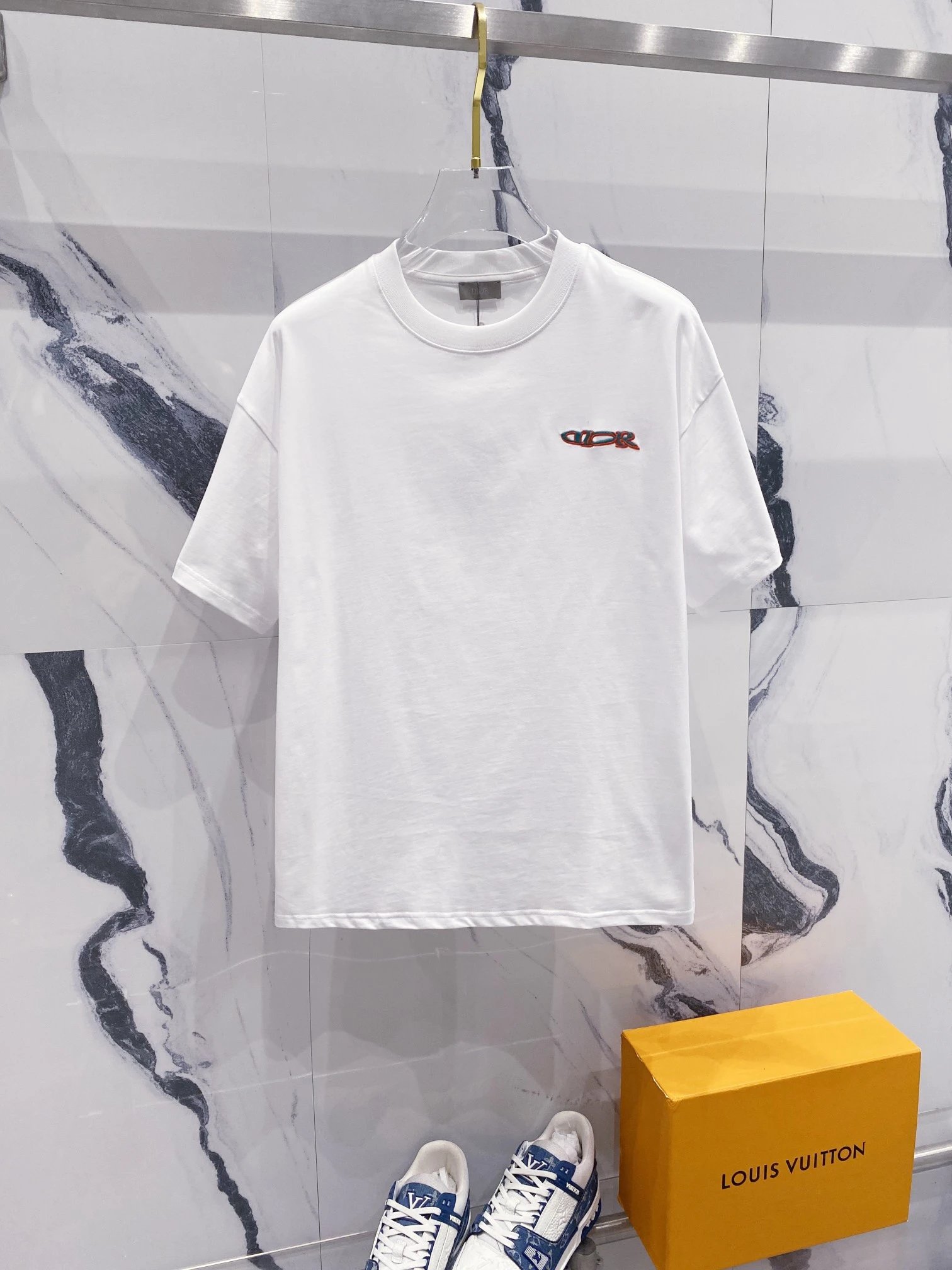 Dior T-Shirt Red Logo White