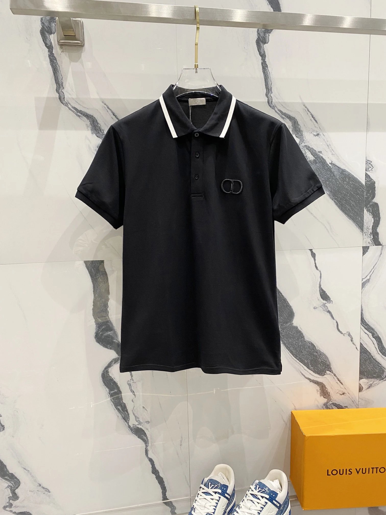 Dior Floral Collar Polo White