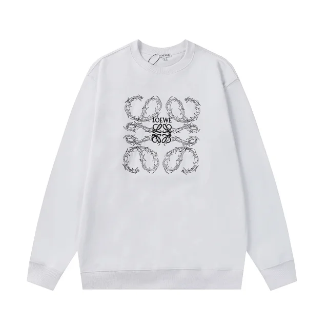 Loewe Hoodies & Sweatshirts Crewneck sweatshirt with embroidered Anagram logo product detail image 4