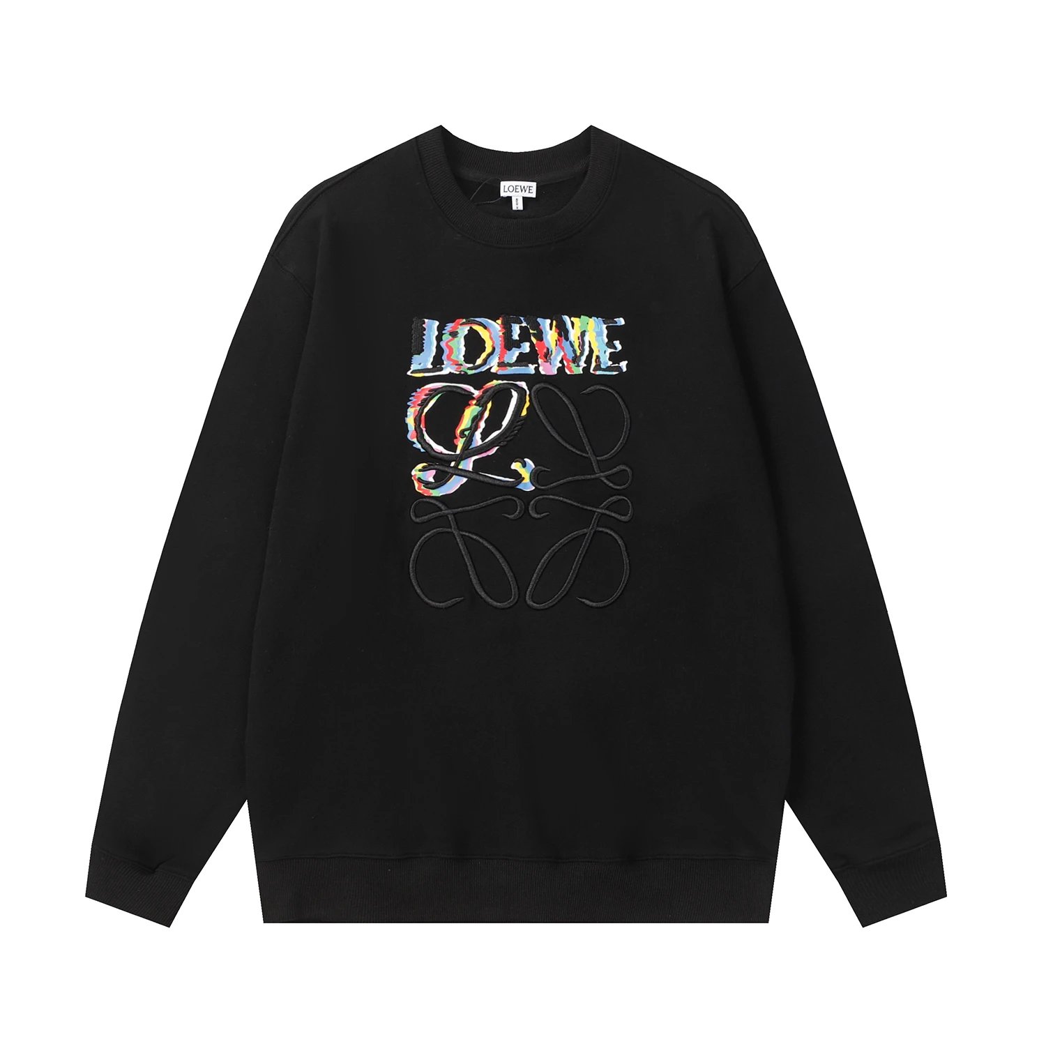 Loewe Anagram Spray-Paint Effect Black Hoodie - 7