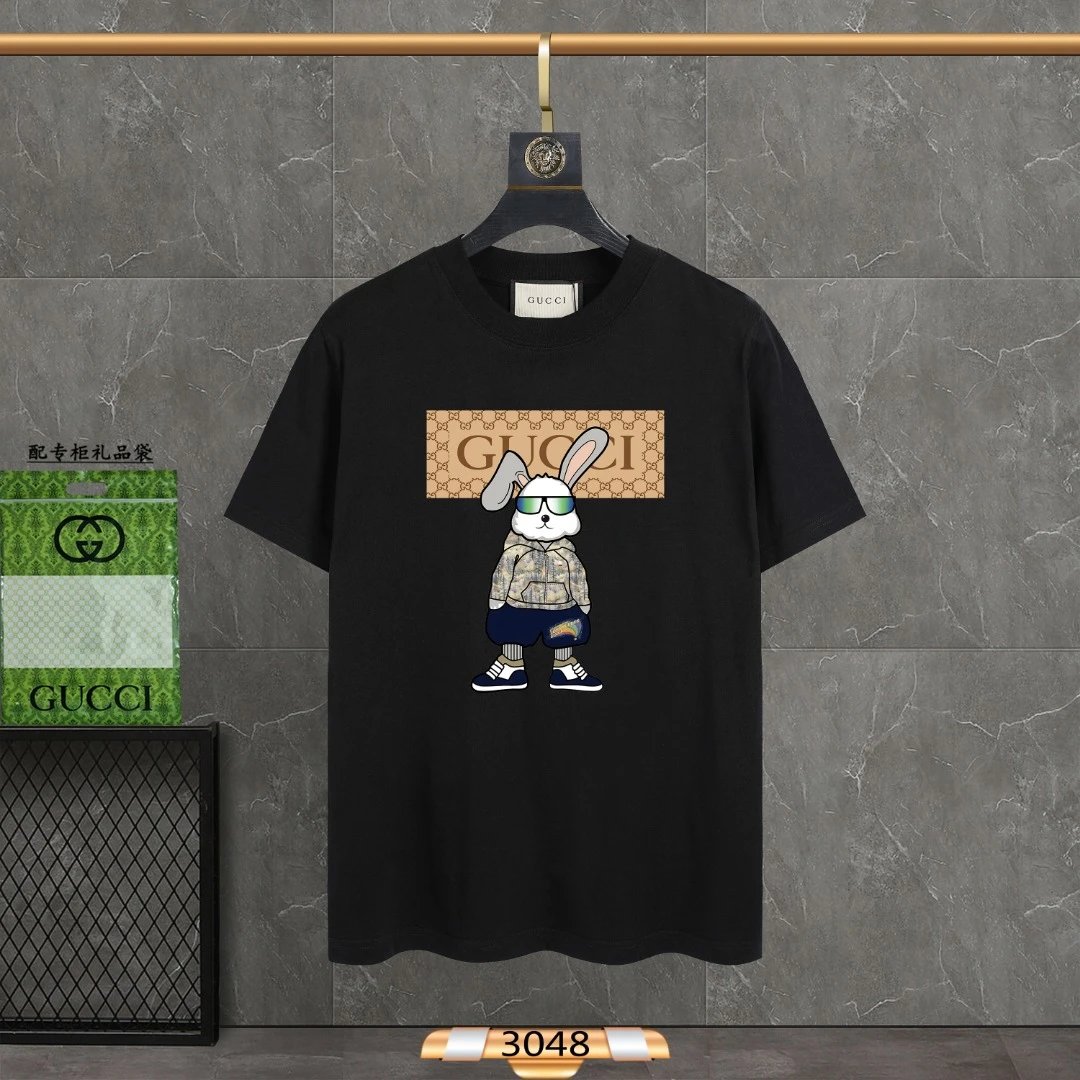 Gucci GG Monogram Rabbit Cool Graphic Tee Black