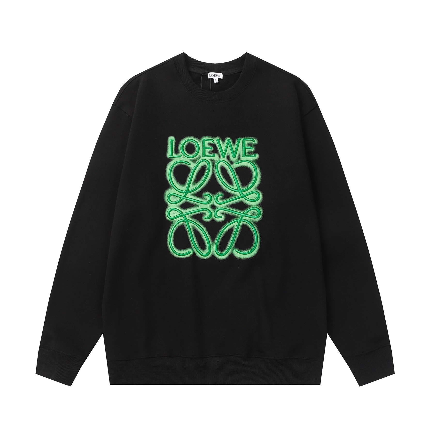 Loewe Anagram Spray-Paint Effect Black Hoodie - 3