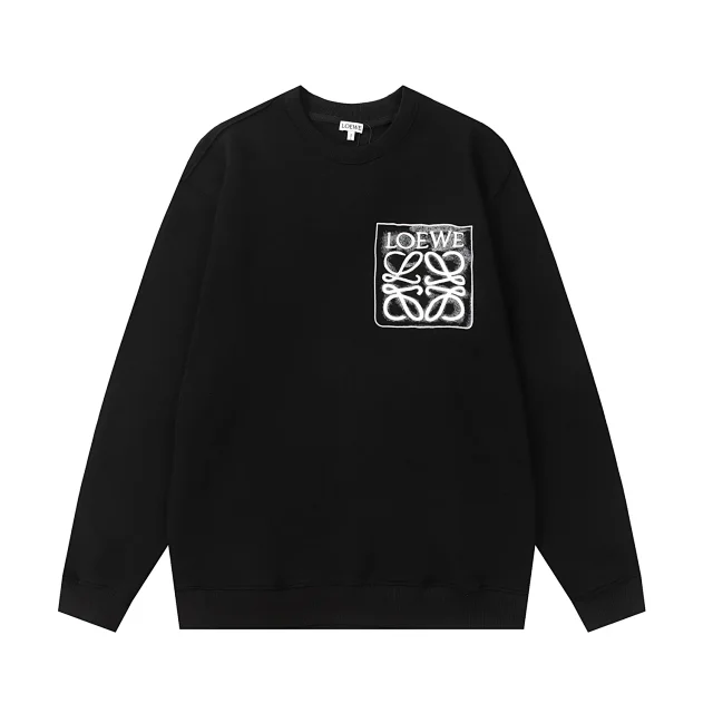 Loewe Hoodies & Sweatshirts Crewneck sweatshirt with embroidered Anagram logo product detail image 7