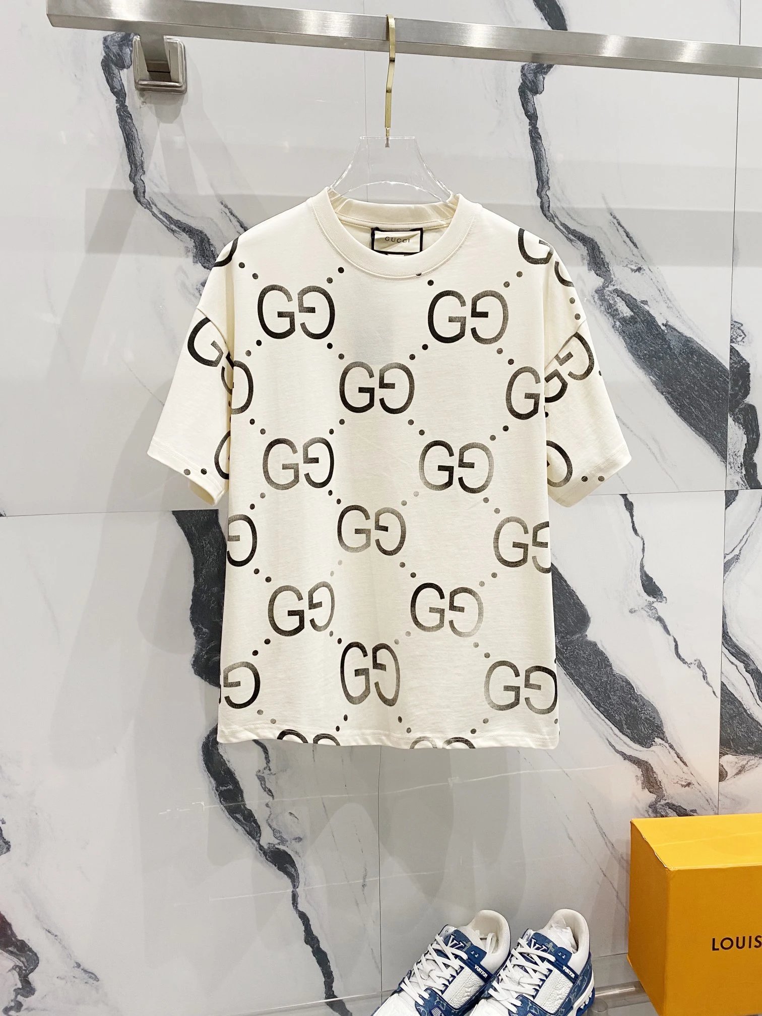 Gucci Multicolor Interlocking G Grid T-Shirt Black - 5