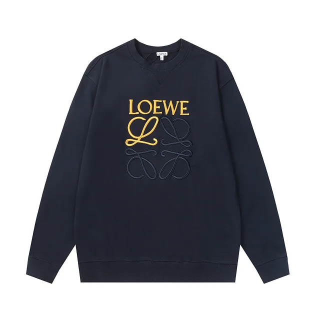 Loewe Hoodies & Sweatshirts Crewneck sweatshirt with embroidered Anagram logo product detail image 9
