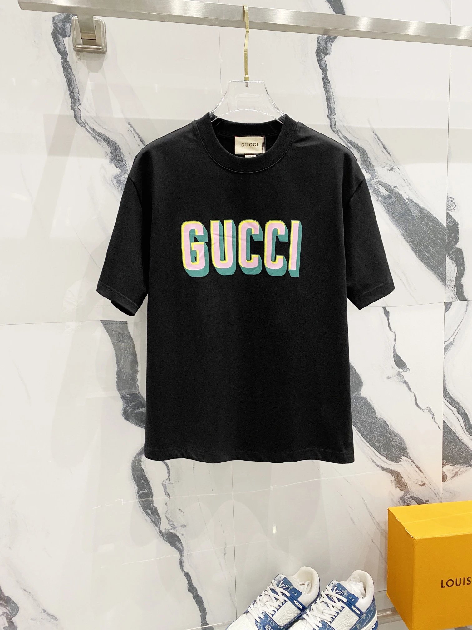 Gucci Multicolor Logo T-Shirt Black