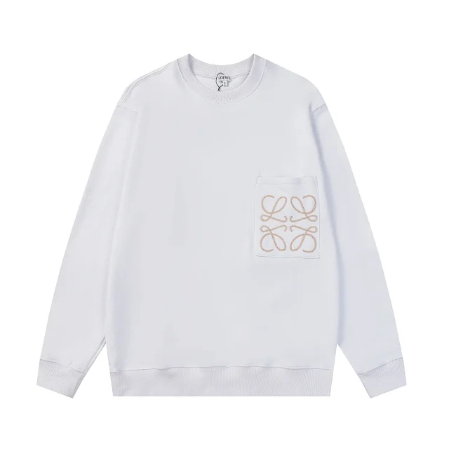 Loewe Hoodies & Sweatshirts Crewneck sweatshirt with embroidered Anagram logo product detail image 5
