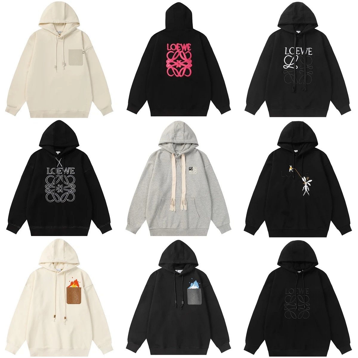Loewe Anagram Embroidered Hoodie Black product detail 2 in Litbuy spreadsheet finds