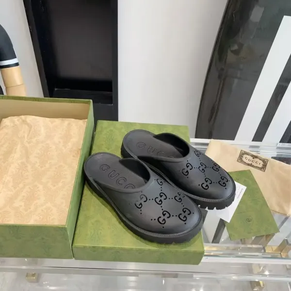 Gucci GG Marmont Slide Sandals Black Slippers - 4
