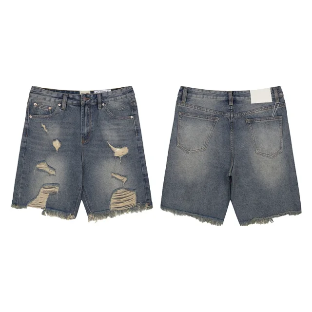 Gallery Dept. Shorts Distressed Frayed-Hem Denim product detail image 8