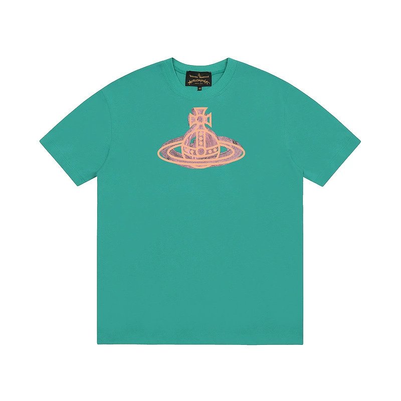 Vivienne Westwood Chalk Orb Print Tee Teal Pink