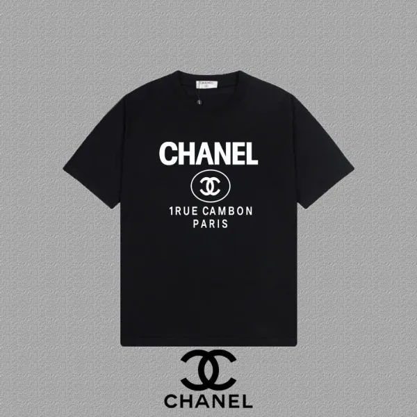 Chanel Logo Print Black T-Shirt - 1