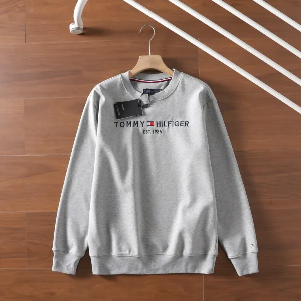 Tommy Hilfiger Established 1985 Graphic Sweatshirt Gray Hoodie - 1