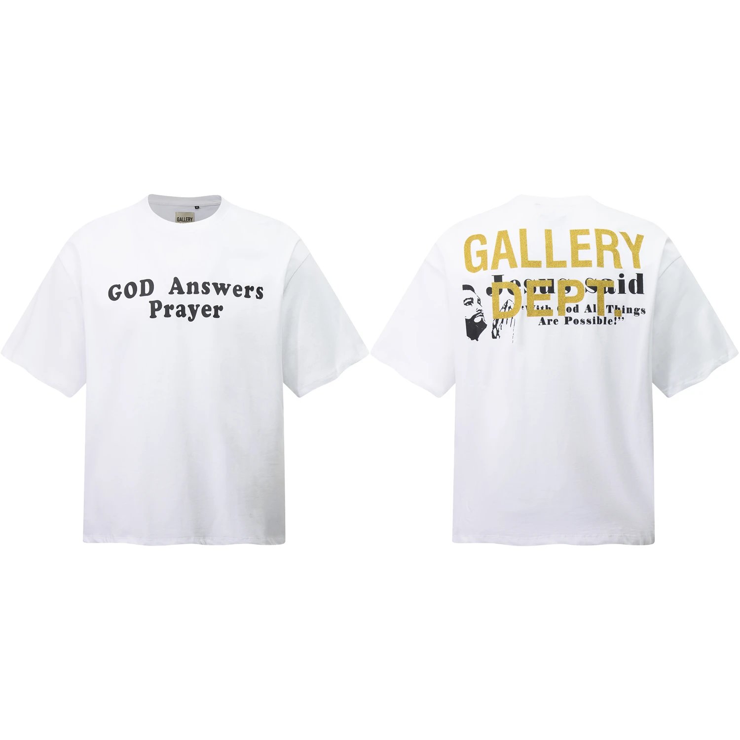 Gallery Dept God Answers Prayer Tee White