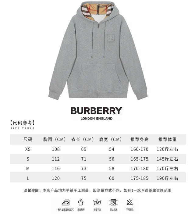Burberry Hoodies & Sweatshirts Zip-Up Hooded Sweatshirt with Check Trim product detail image 3