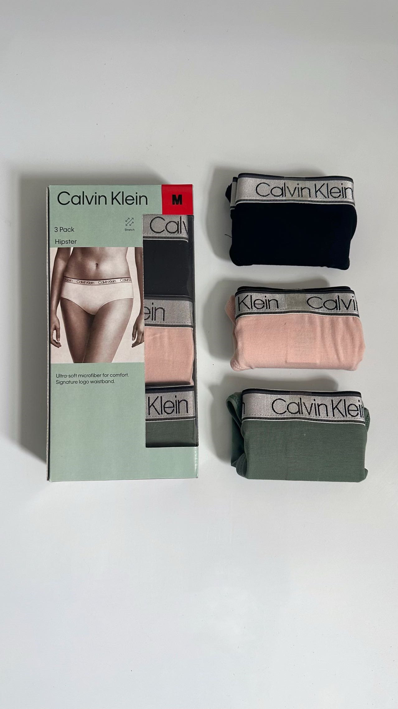 Calvin Klein Women's Hipster Underwear 3-Pack Black Pink Olive