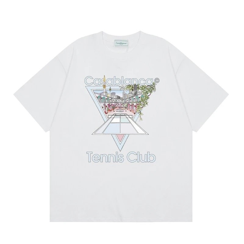 Casablanca Tennis Club Court Graphic Tee White