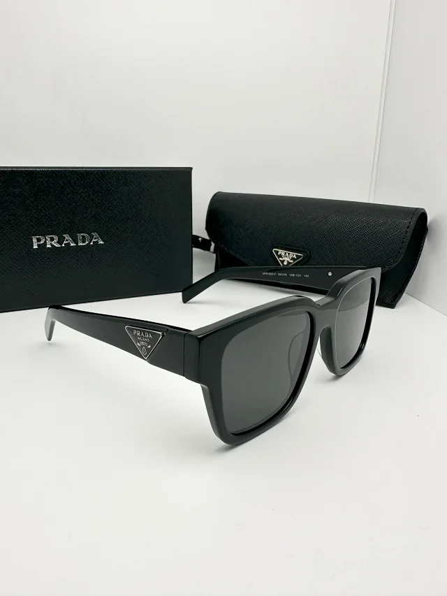 Prada Eyewear Square-frame sunglasses with triangle-logo temples product detail image 1