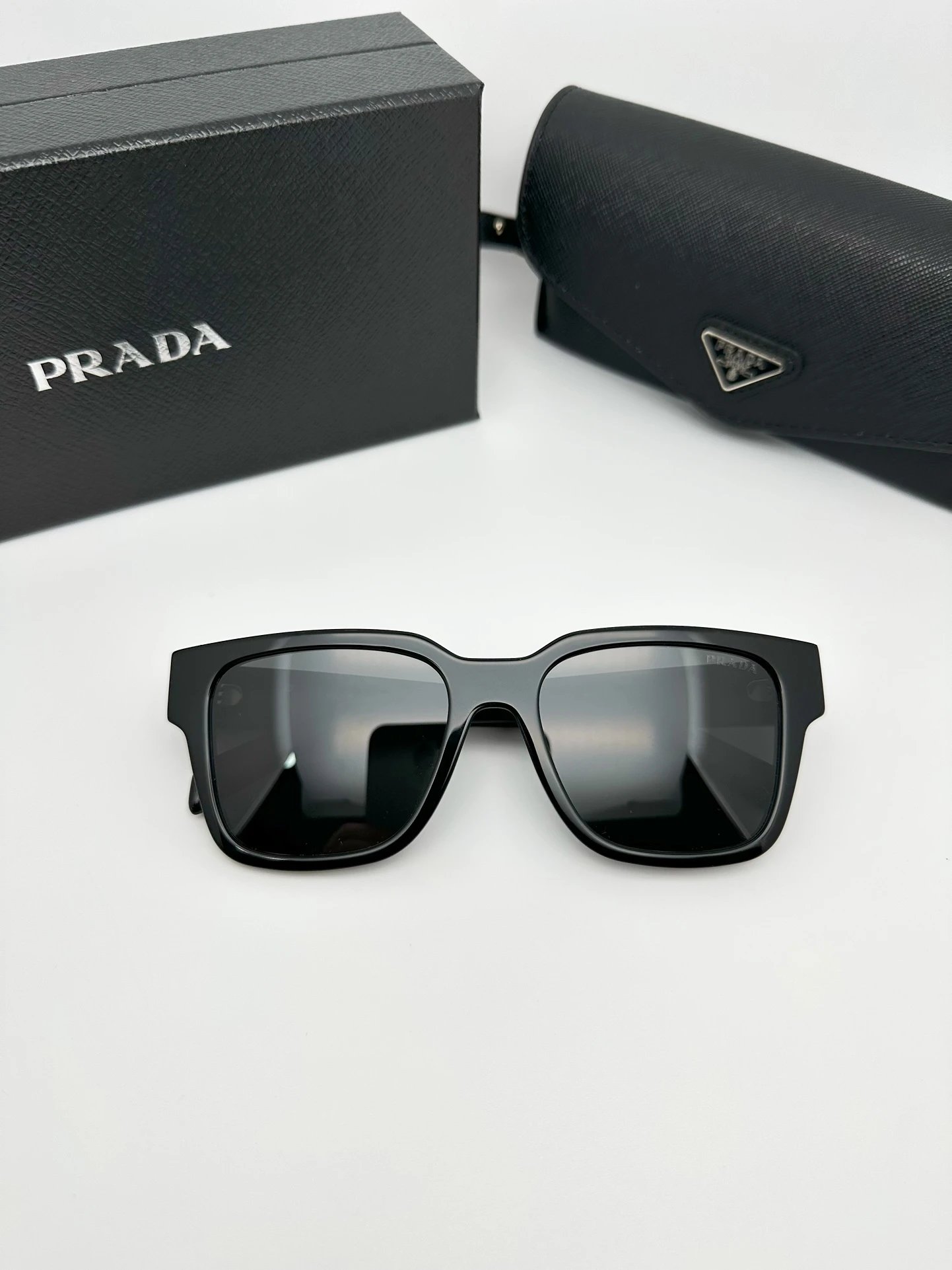 Prada Eyewear Square-frame sunglasses with triangle-logo temples image 3