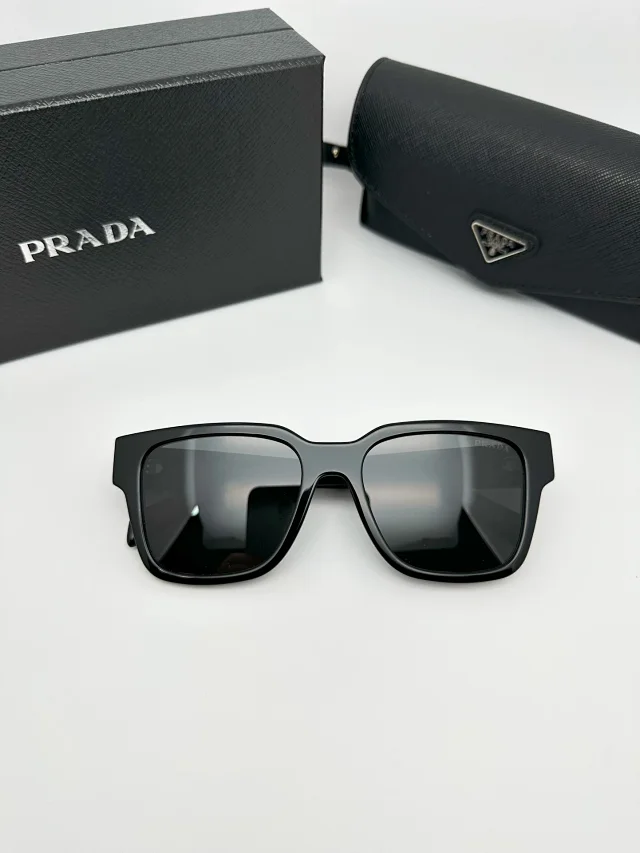 Prada Eyewear Square-frame sunglasses with triangle-logo temples product detail image 3