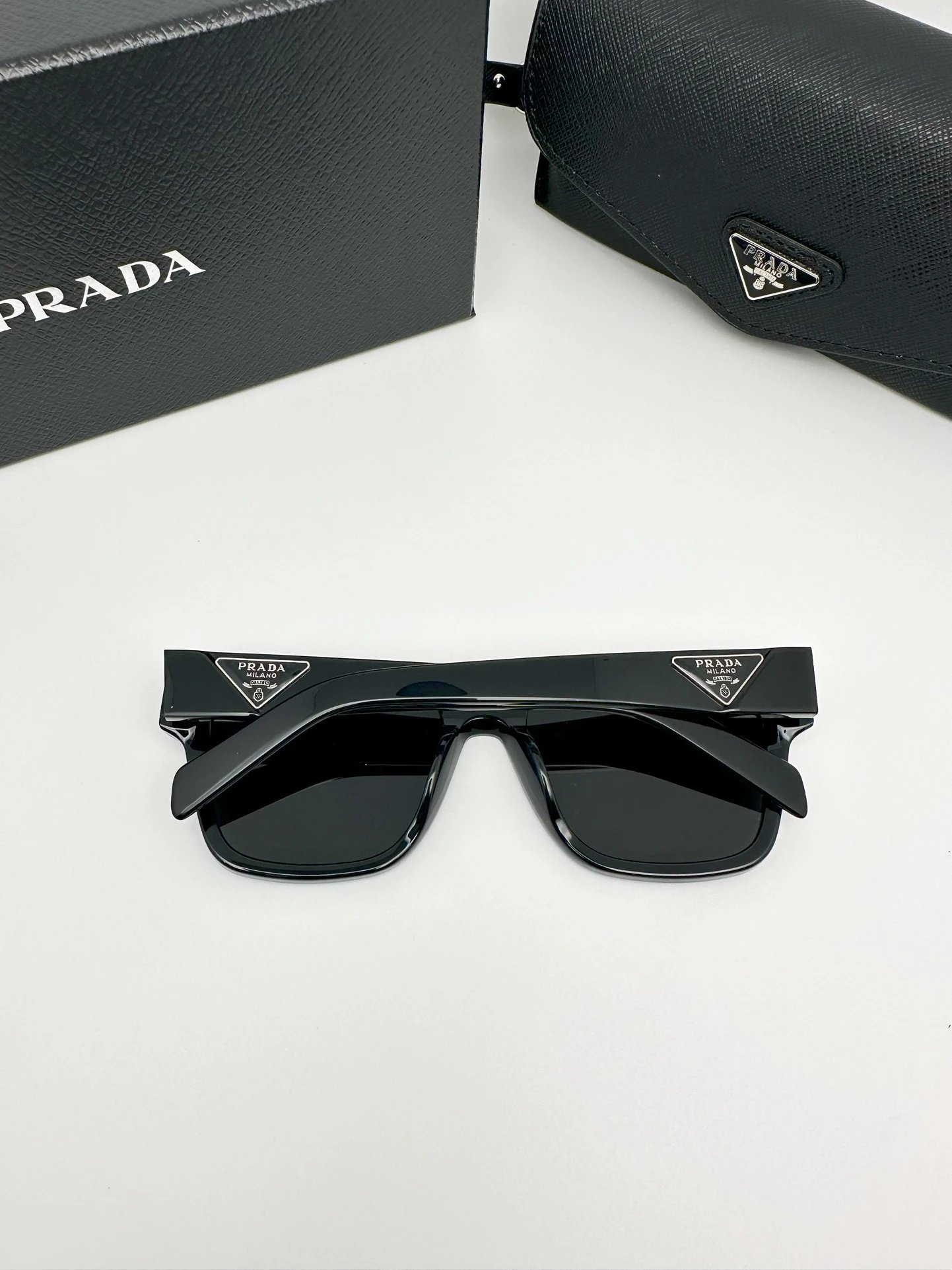 Prada Eyewear Square-frame sunglasses with triangle-logo temples image 5