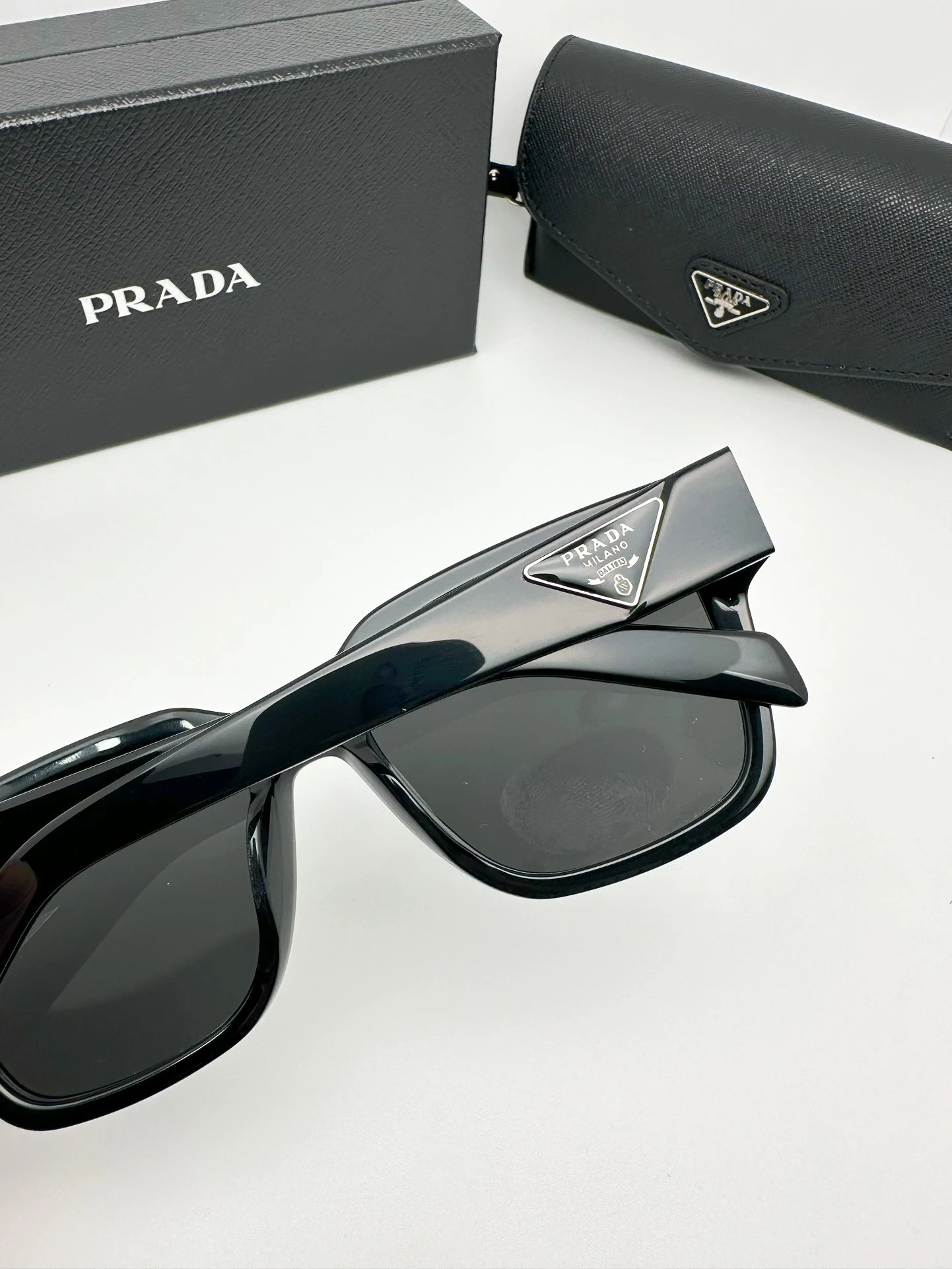 Prada Eyewear Square-frame sunglasses with triangle-logo temples image 2