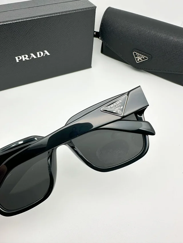 Prada Eyewear Square-frame sunglasses with triangle-logo temples product detail image 2