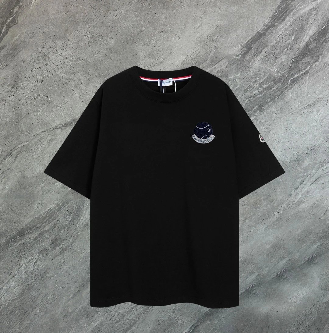 Moncler Tennis Ball Logo Tee Black Navy