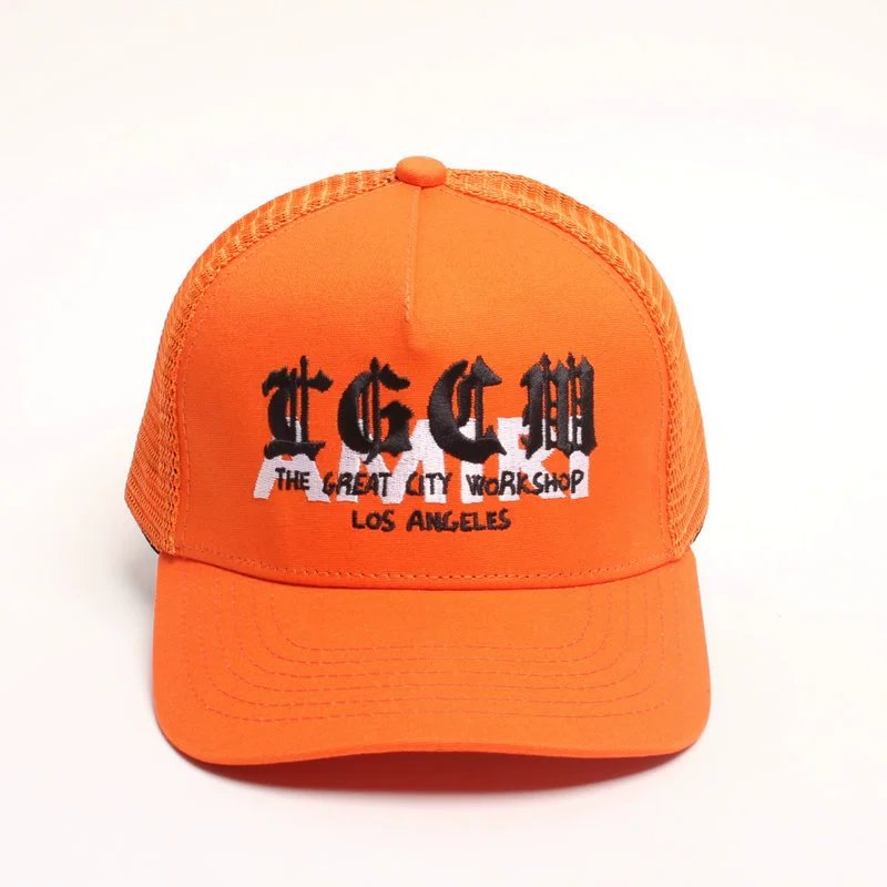 Amiri Script Logo Trucker Hat Black