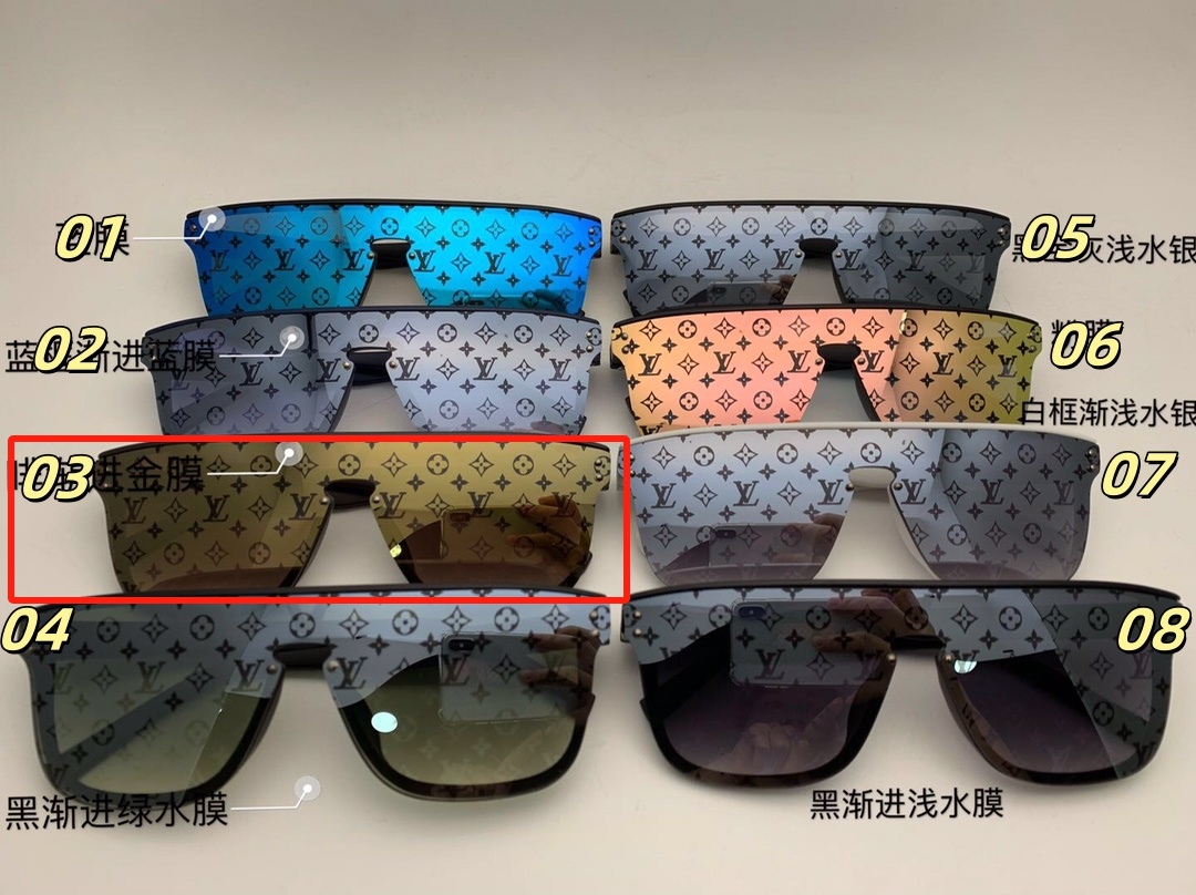 Louis Vuitton Eyewear Oversized shield sunglasses with Monogram lenses — 3